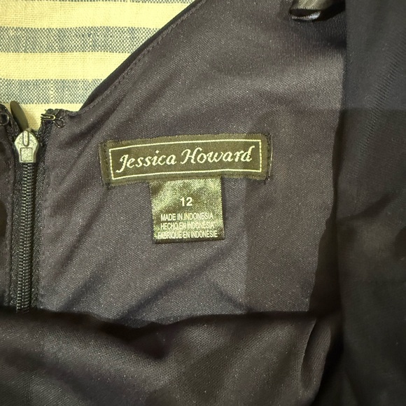 Jessica Howard Navy and Silver Fit & Flare Dress - Picture 5 of 8